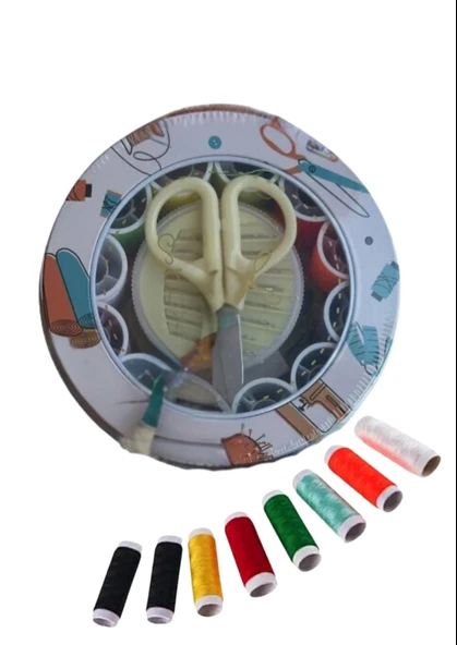 İplik Set Teneke Kutu Dikiş Seti ürün görseli