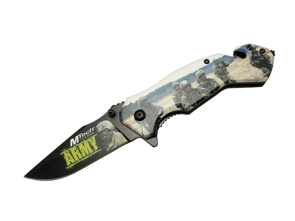 4 23 3 Army Kurtarma / Kamp Çakı 20cm - Yarı Otomatik, Cam Kırma Ve İp Kesme Aparatlı ürün görseli