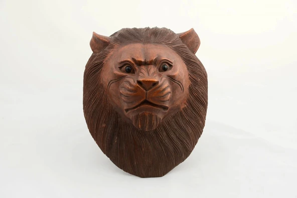 Maun Ağacı El Yapımı Dekoratif Aslan Büstü ürün görseli 1