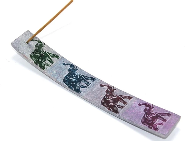 Obsidian Taşı Fil Tasarımlı Kayık Tütsülük ürün görseli 1