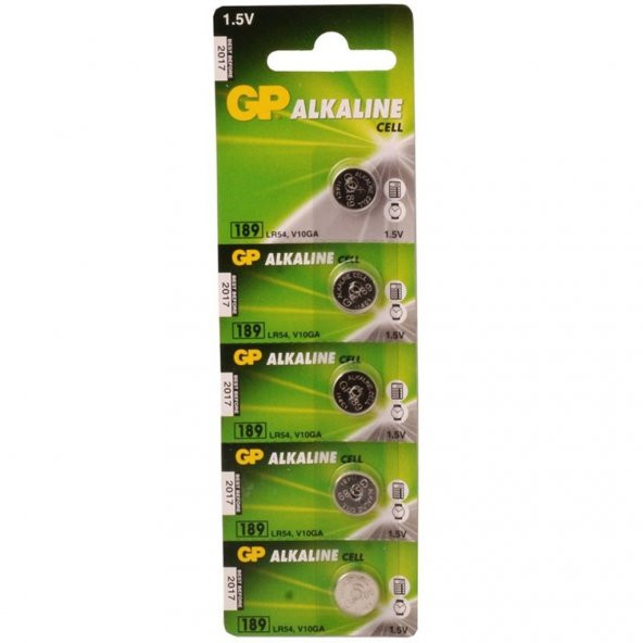 GP 189 LR54 1.5V Alkalin Kartela Düğme Pil 5li - 2
