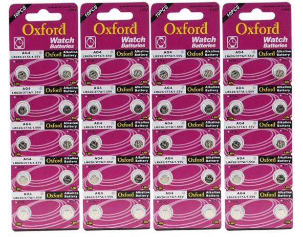 Oxford AG4 LR626 377A Kartela Düğme Pil 10 x 4lü
