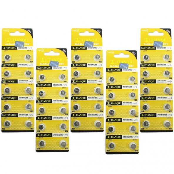 Tianqiu AG3 LR41H/392A Alkalin Düğme Pil 10 x 5li - 2