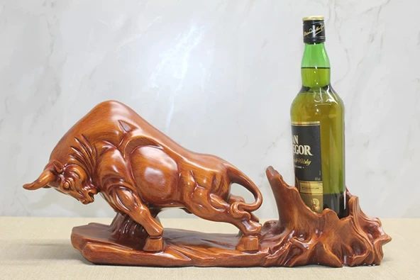 Polyester Boğa Figürü Şaraplık ürün görseli 1