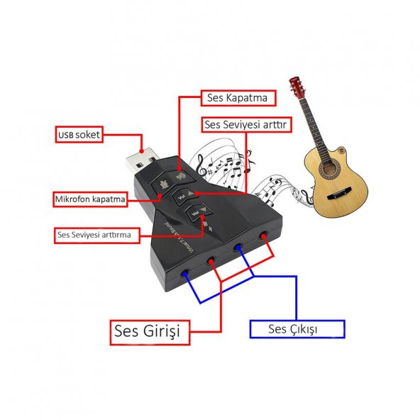 Wozlo 7.1 Virtual Sound 3D Usb Ses Kartı - 3
