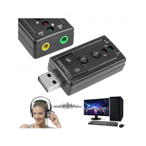 Wozlo 7.1 Virtual 3D USB Ses Kartı - 3