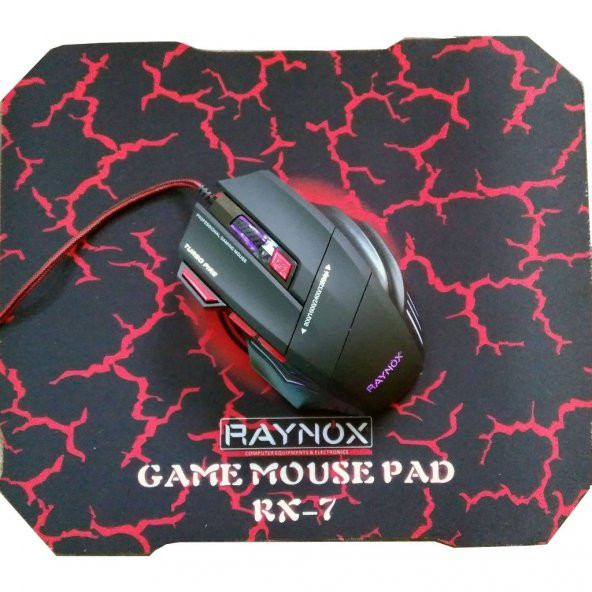 Raynox RX-7 Kablolu Oyuncu Mouse + Mouse Pad
