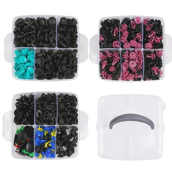 Otomobil Tampon sabitleme klipsi, 696 adet araç sabitleme klipsi, evrensel, kapı kaplaması, mandallar, tamponlar, dekoratif şeritler, plastik klips seti, sökme aletleri ile beraber - Resim 2