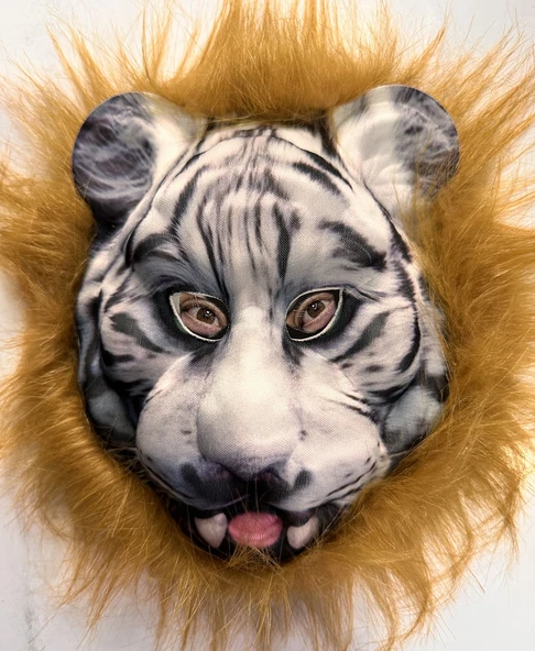 Kahverengi Saçlı Dişli Kaplan Maskesi Mega Peluş 25 No ürün görseli