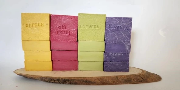 Doğal Üretim Sabunu Karışık (Safran-Gül-Lavanta-Aleovera)16'lı Set ürün görseli 1
