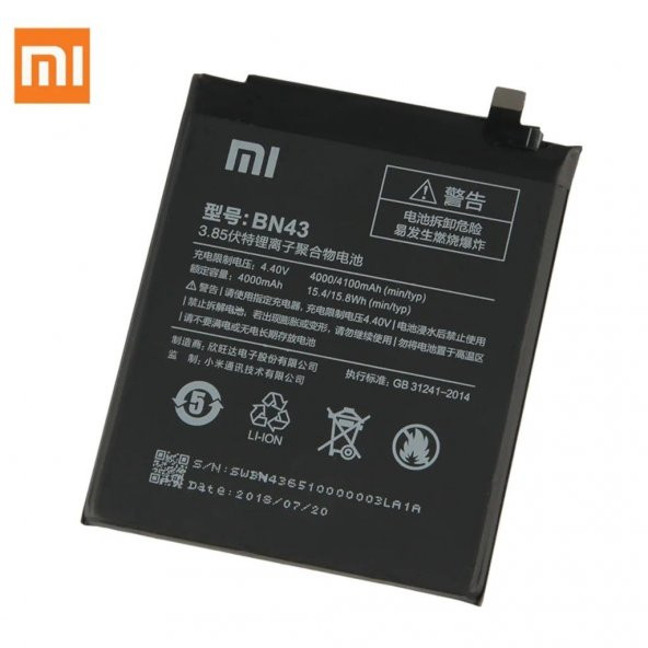 Xiaomi Redmi Note 4 / Note 4x BN43 Batarya Pil Orjinal