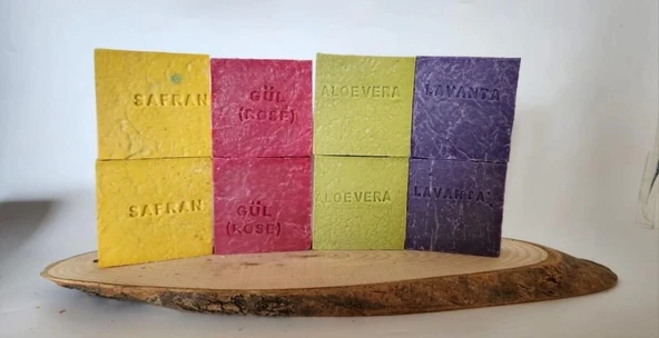 Doğal Üretim Sabunu Karışık (Safran-Gül-Lavanta-Aleovera) 8'li Set ürün görseli 1