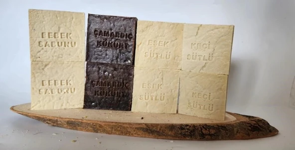 Doğal Üretim Sabunu Karışık (Çam Ardıç Kükürt-Bebek-Eşek Sütlü-Keçi Sütlü) 8'li Set ürün görseli 1