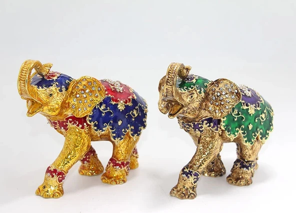 Swarovski Taşlı Tekli Fil Figürü Model 3 ürün görseli 1