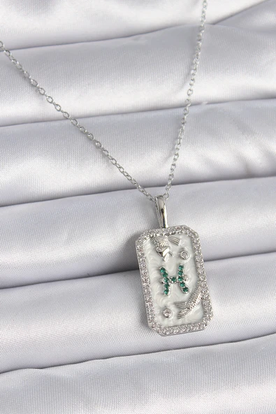 316L Çelik Gümüş Renk Zincir Balık Burcu Zirkon Taşlı Kadın Kolye - TJ-BKO9455 ürün görseli