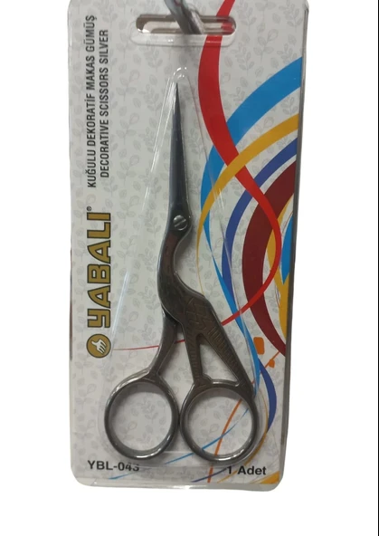 Nakış Makası Kuğulu Dekoratif Makas Gümüş YBL-043 Model 13 ürün görseli 1