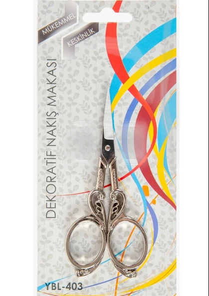 Nakış Makası Dekoratif Gümüş Kuğu YBL-403 Model 25 ürün görseli 1