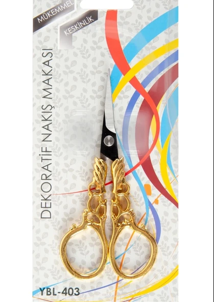 Nakış Makası Dekoratif Altın Kanat YBL-403 Model 17 ürün görseli 1