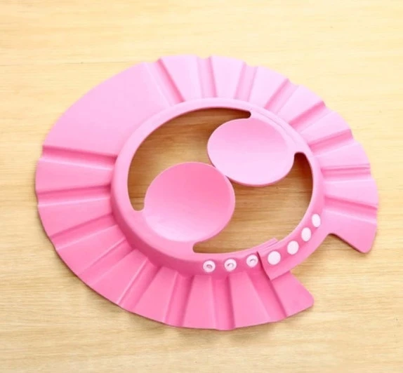 Bebek Banyo Şapkası Düğmeli Kulaklıklı Pembe ürün görseli 1