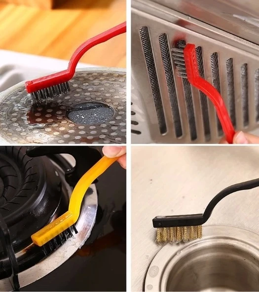 3 Parça Tel Fırça Detaylı Temizlik Seti - Resim 3