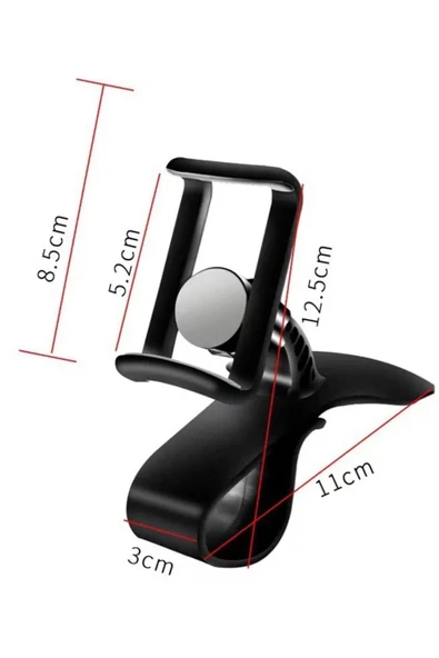 BUFFER® Araç İçi Konsola Takılan Döner Başlıklı Telefon Kıskacı Telefon Tutucu - 8