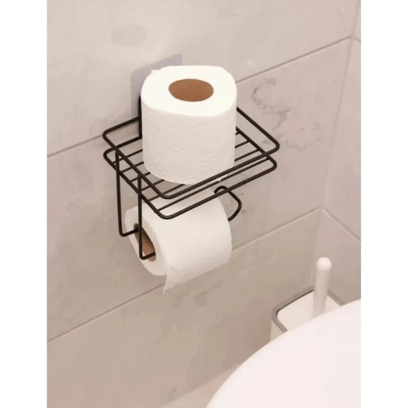 Pratik Yapışkanlı Metal Tuvalet Kağıdı Tutucu - Resim 3