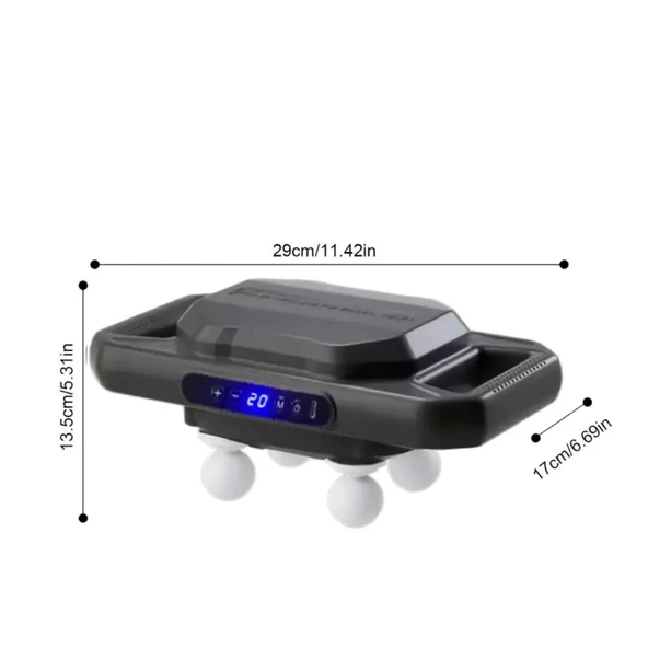 BUFFER®4 Başlıklı Masaj Tabancası – 12W Derin Doku & Kas Ağrısı Giderici, 20 Seviye & 6 Mod - Siyah - Resim 4