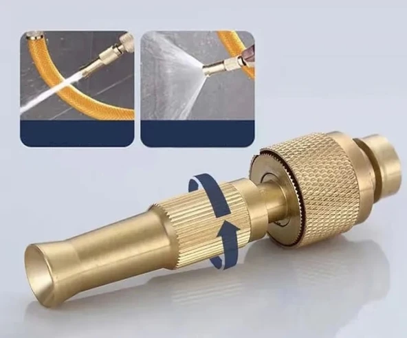 AYARLANABILIR BASINÇLI HORTUM BAŞLIĞI GOLD - Resim 3