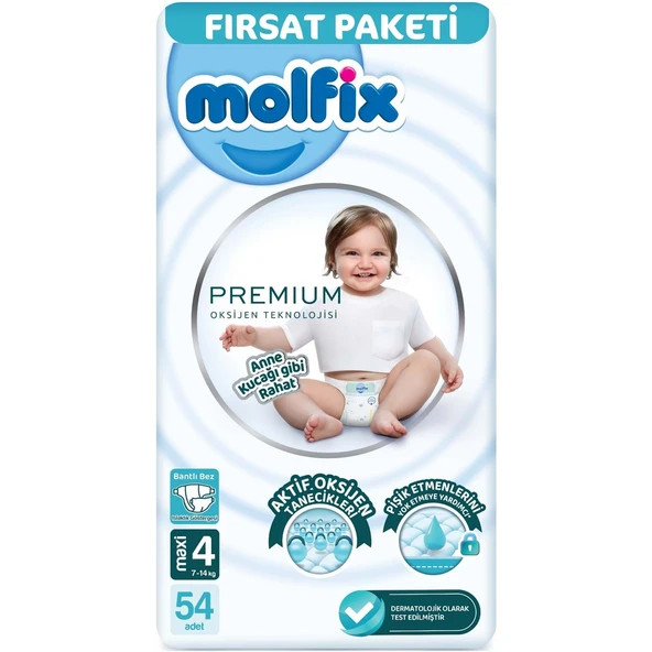 Molfix Premium Bebek Bezi Fırsat Paketi 4 Beden 7-14 Kg 54 Adet - 1