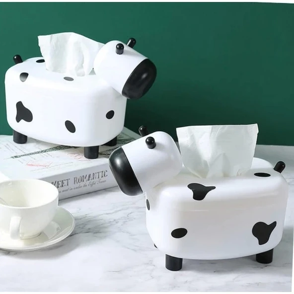 Sevimli İnek Tasarımlı Mıknatıslı Tuzluk ve Peçetelik ürün görseli 1