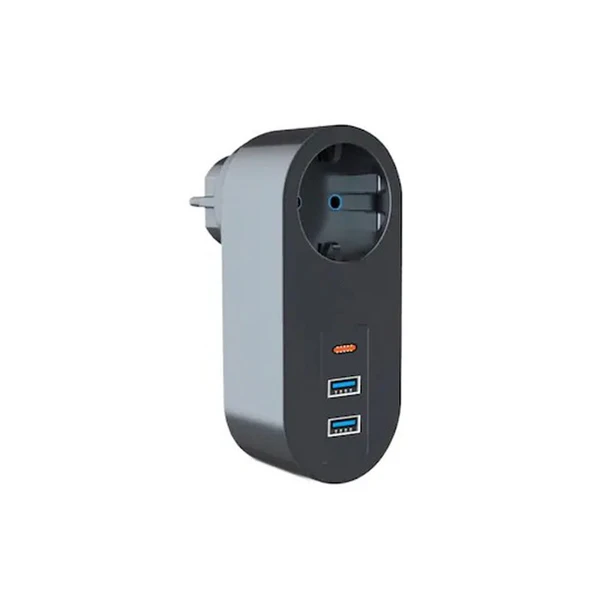 Tekli Akım Korumalı 2 Adet USB 1 Adet Type-C Girişli Priz 3400 ürün görseli