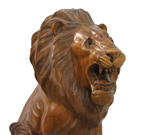 Ahşap Aslan Figürü 50 cm - Resim 2