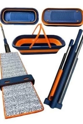 Katlanabilir Temizlik Mopu ve Tekerlekli Kova Seti - Resim 2