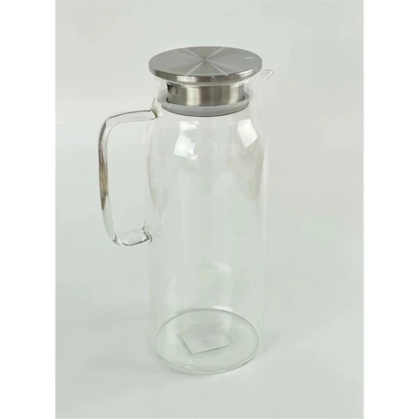 1500 ml Borosilikat Cam Su Sürahisi - Metal Kapaklı ve Isıya Dayanıklı - Resim 2