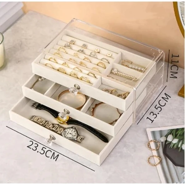 Üç Katlı Takı Organizeri - Resim 5