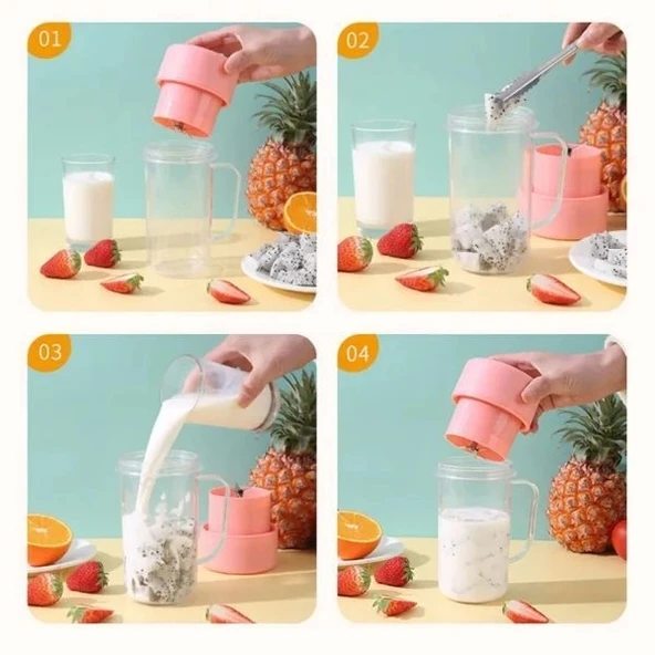 Taşınabilir Pipetli Bardak Blender - Resim 5
