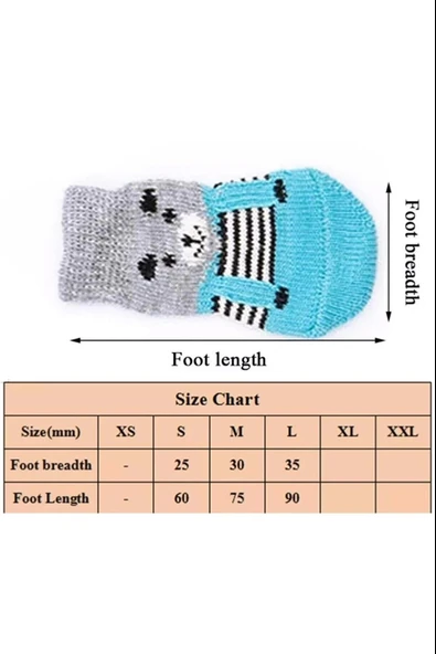 Kedi Köpek Kaydırmaz Örme Çorap - Resim 2