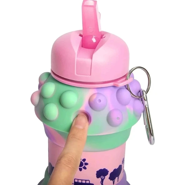 Pop-It Detaylı Akordiyon Su Şişesi - Resim 4