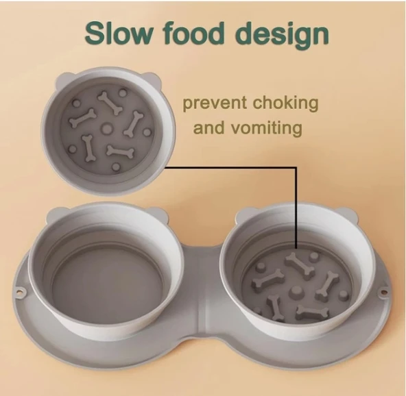 Mikopet Katlanabilir İkili Mama ve Su Kabı - Resim 2
