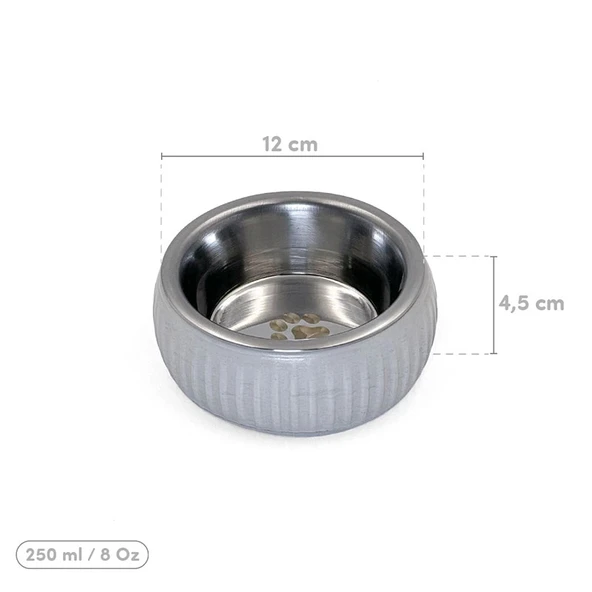 Mikopet Organik Seramik Mama Kabı Gri - Resim 2