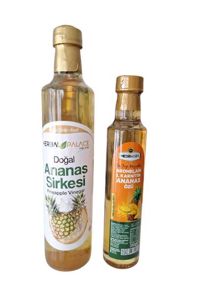 Ananas sirkesi 500 ml & Bromelian L Karnitin ananas özü 350 gr avantajlı ananas seti ürün görseli