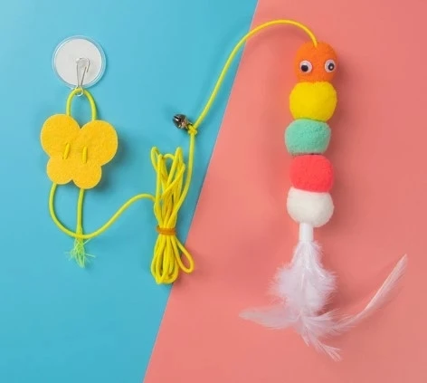 Elastik Yapışkanlı Kedi Oyun Oltası - Resim 4