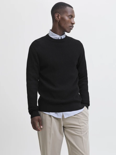 JACK JONES Erkek Desenli Örgü Kazak 12283381 - Resim 5