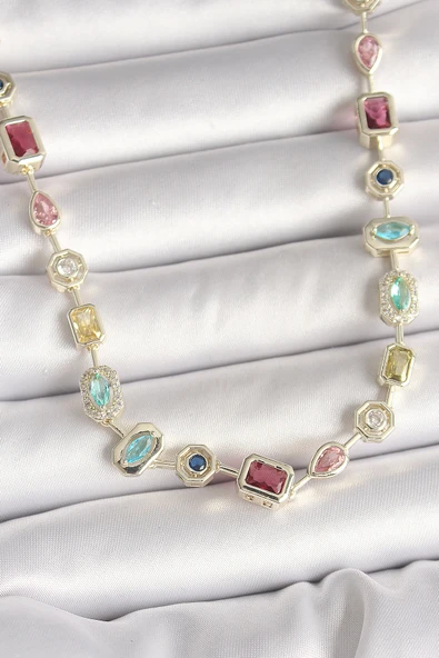 Pirinç Gold Renk Zirkon Taşlı VIP Seri Kadın Kolye - TJ-BKO10005 ürün görseli