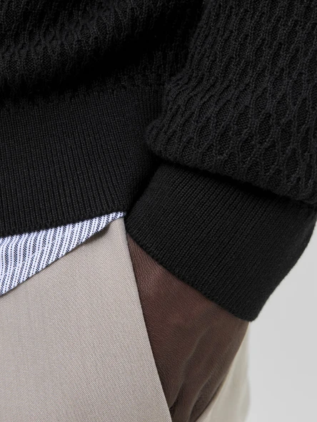 JACK JONES Erkek Desenli Örgü Kazak 12283381 - Resim 6