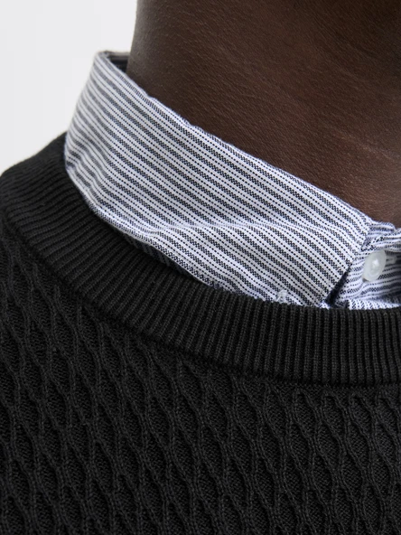 JACK JONES Erkek Desenli Örgü Kazak 12283381 - Resim 4