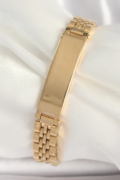316L Çelik Gold Renk Zincir Künye Model Erkek Bileklik - TJ-EB3719 ürün görseli