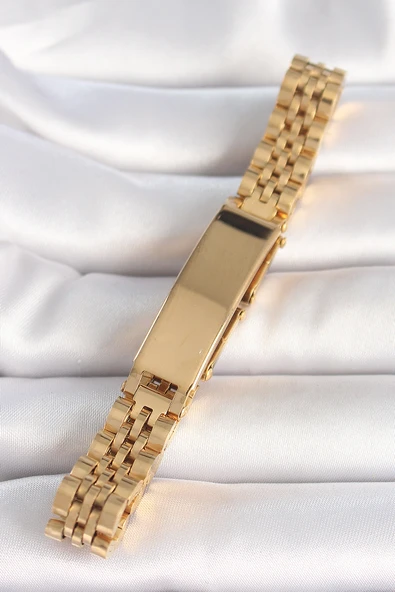 316L Çelik Gold Renk Zincir Künye Model Erkek Bileklik - TJ-EB3719 - Resim 2