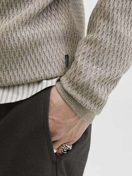 JACK JONES Erkek Desenli Örgü Kazak 12283381 - Resim 3