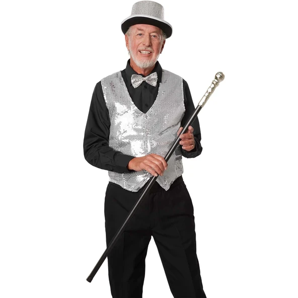 Gümüş Payetli Pullu Papyon - Resim 2